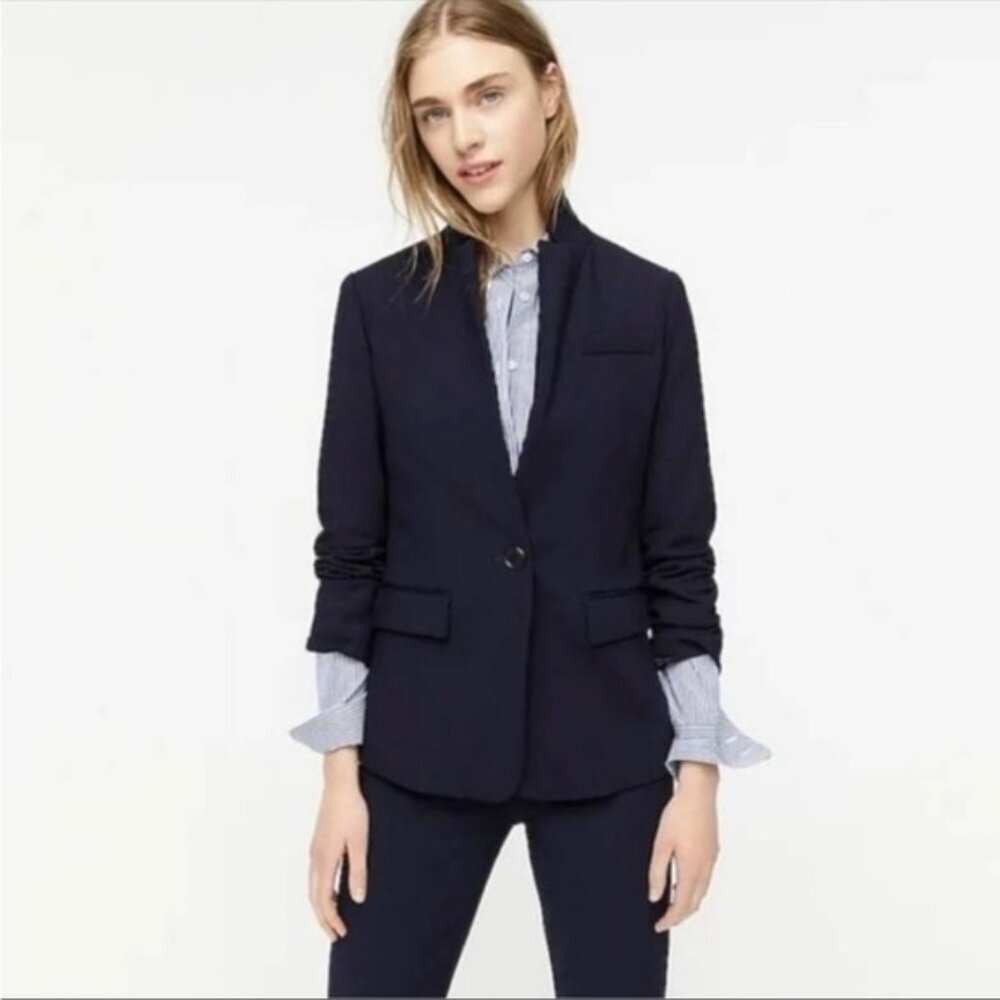J. Crew Regent Blazer Wool Navy Single-Button